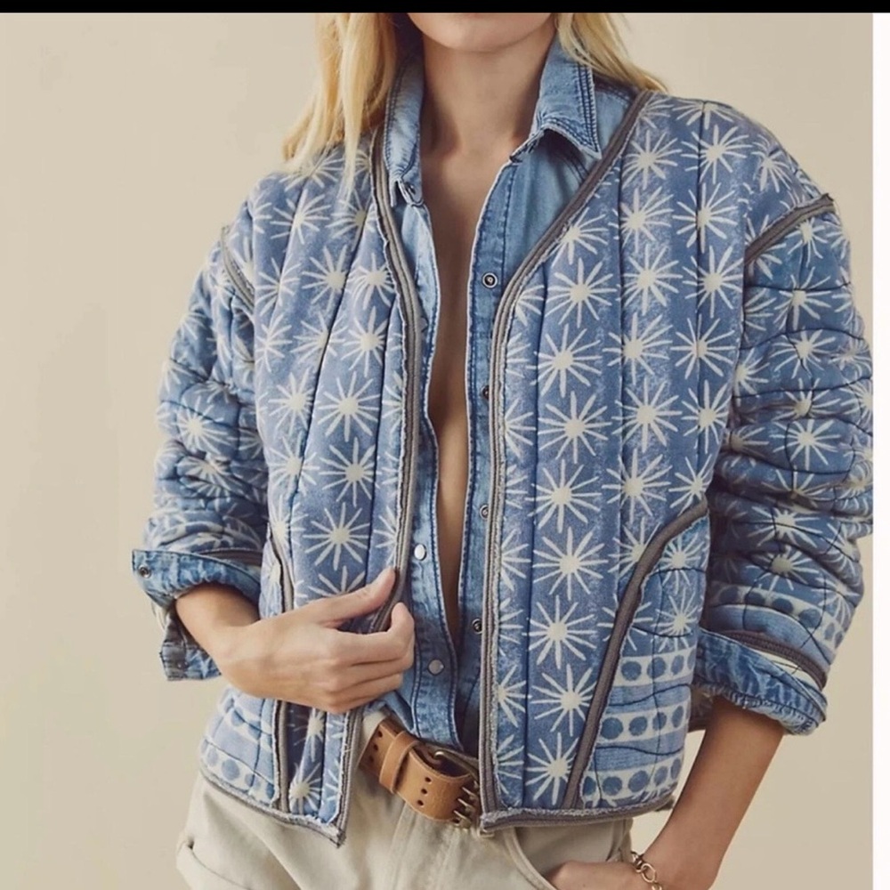 Free people - Blue Patterned Women's Jacket - Picture 3 of 3